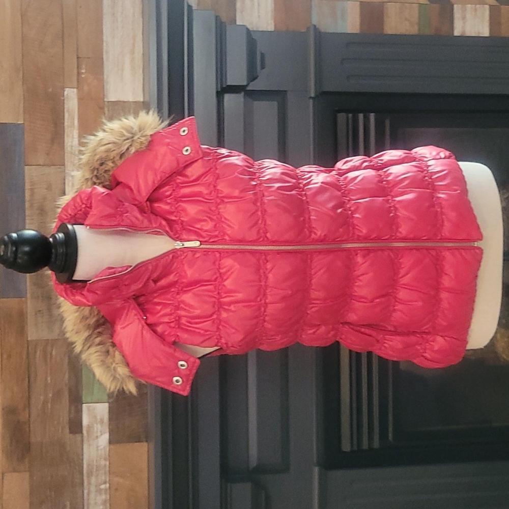 Vest with faux fur hood